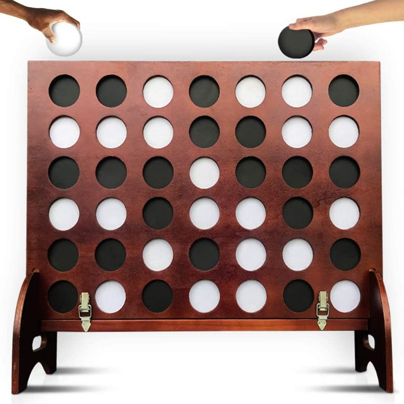 Photo 1 of **DAMAGED**
SWOOC Games - Giant Four in a Row (All Weather) Outdoor Game with Carrying Case and Noise Reducing Design - 60% Quieter - Jumbo Connect 4 Discs to Win - Oversized Yard Game for Kids, Adults, & Family
