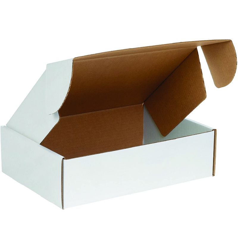 Photo 1 of  Deluxe Literature Cardboard Mailers, 16 x 12 x 4 Inches, Corrugated Die-Cut Shipping Boxes, Large White Mailing Boxes (Pack of 50)
