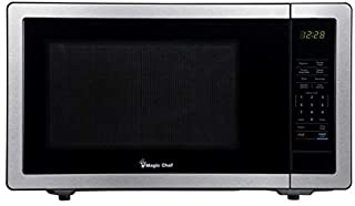 Photo 1 of Magic Chef Stainless Steel 1.1 Cu. Ft. 1000W Countertop Microwave Oven with Push-Button Door