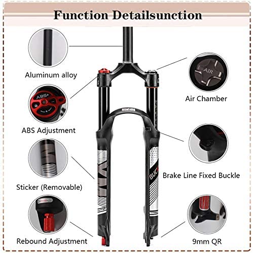 Photo 1 of (CRACKED END) 
BUCKLOS 26/27.5/29 Travel 120mm MTB Air Suspension Fork, Rebound Adjust 1 1/8 Straight/Tapered Tube QR 9mm Manual/Remote Lockout XC AM Ultralight Mountain Bike Front Forks
