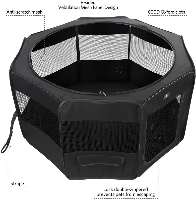 Photo 1 of (STOCK PHOTO DOES NOT ACCURATELY REFLECT ACTUAL PRODUCT) 
mesh black collapsable 8 sided dog pen