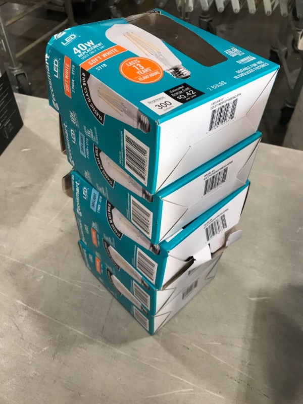 Photo 1 of (10 BULBS) 
EcoSmart 75-Watt Equivalent ST19 Antique Edison Dimmable Clear Glass Filament Vintage Style LED Light Bulb Daylight 