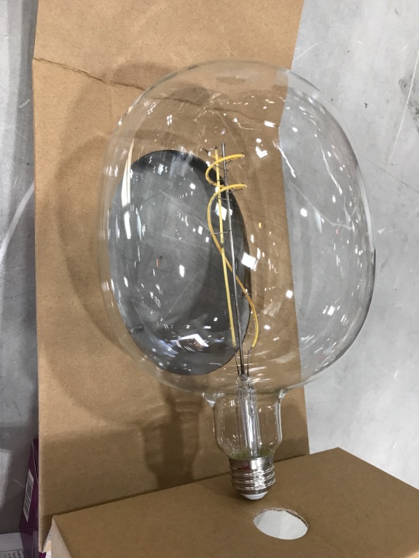 Photo 2 of 75-Watt Equivalent C53 Dimmable Curve Filament Oversized Clear Glass E26 Vintage Edison LED Light Bulb Daylight 5000K