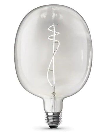 Photo 1 of 75-Watt Equivalent C53 Dimmable Curve Filament Oversized Clear Glass E26 Vintage Edison LED Light Bulb Daylight 5000K