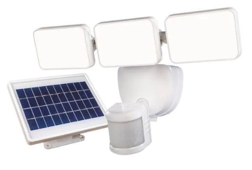 Photo 1 of Defiant
180° 3-Head White Solar Powered Motion Outdoor Integrated LED Flood Light