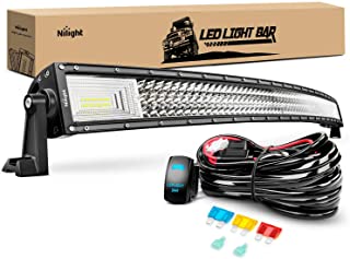 Photo 1 of Nilight ZH408 52Inch 783W Curved Triple Row Flood Spot Combo Beam Led Bar 78000LM Driving Lights with 12AWG Heavy Duty 12V 5Pin Rocker Switch Wiring Harness Kit-1 Lead
