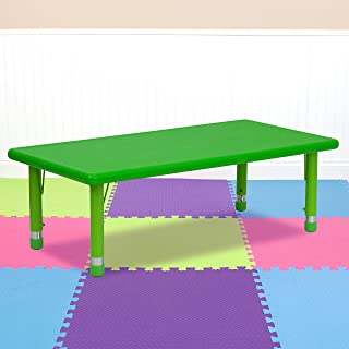 Photo 1 of (MISSING LEGS)
Flash Furniture 24''W x 48''L Rectangular Green Plastic Height Adjustable Activity Table