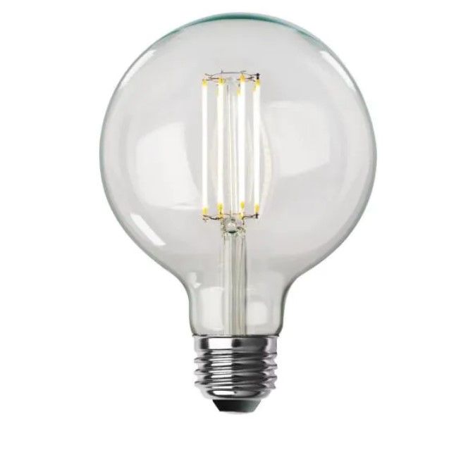 Photo 1 of 100-Watt Equivalent G40 Dimmable Straight Filament Clear Glass E26 Vintage Edison LED Light Bulb, Soft White