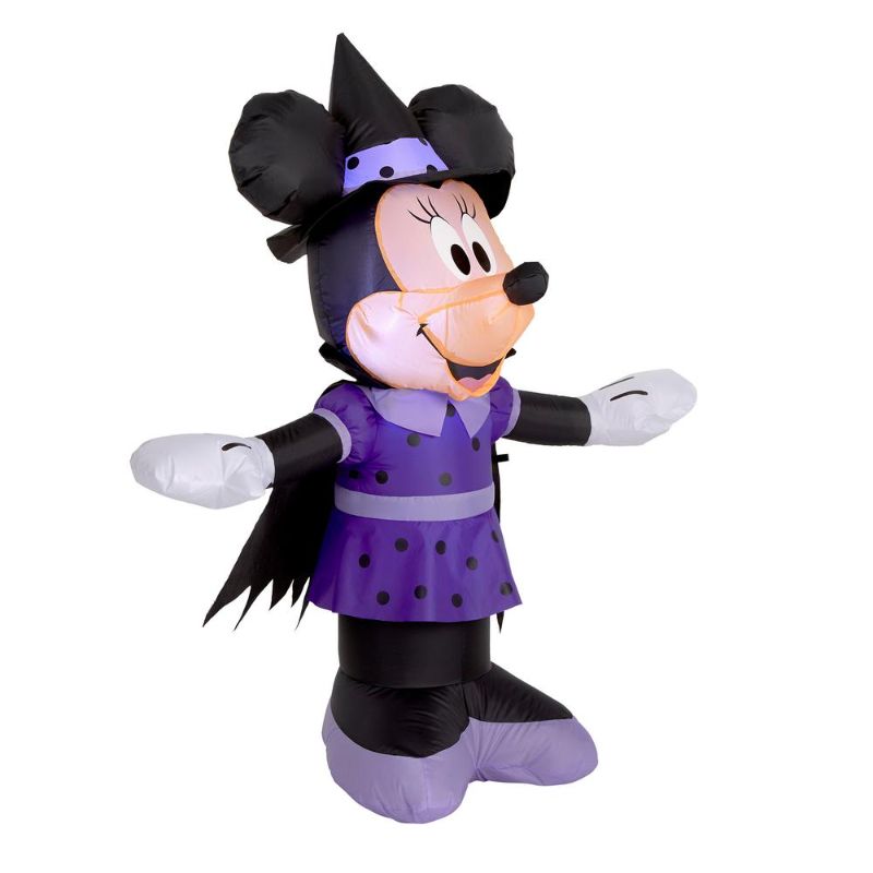 Photo 1 of 3.5 Ft. Minnie in Purple Witch Costume Airblown Disney Halloween Inflatable