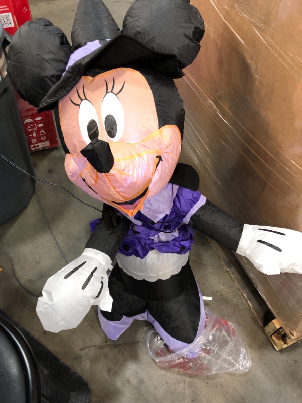 Photo 1 of 3.5 Ft. Minnie in Purple Witch Costume Airblown Disney Halloween Inflatable