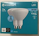 Photo 1 of 2 EcoSmart 75-Watt Equivalent BR40 Dimmable Energy Star LED Light Bulb Daylight (2-Pack)