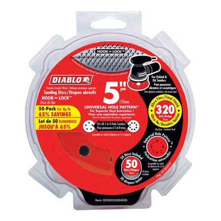 Photo 1 of 2 Diablo 5 in. Ceramic Blend Hook and Loop Sanding Disc 320 Grit Ultra Fine 50 Pk