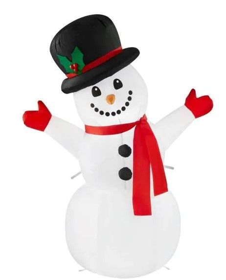 Photo 1 of 3.5 ft Pre-Lit LED Airblown Snowman Christmas Inflatable
