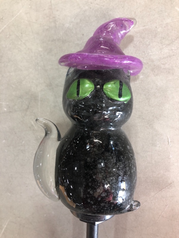 Photo 1 of 2.5' led cat with hat garden stake halloween bulb