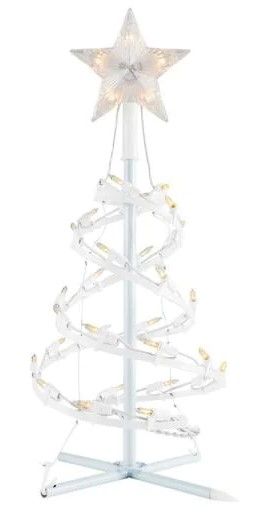 Photo 1 of (DAMAGED COMPONENTS)
18 in. White Spiral Tree Pathway Lights (Set of 4)
