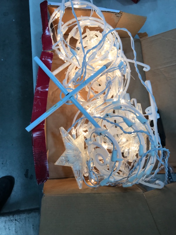 Photo 2 of (DAMAGED COMPONENTS)
18 in. White Spiral Tree Pathway Lights (Set of 4)
