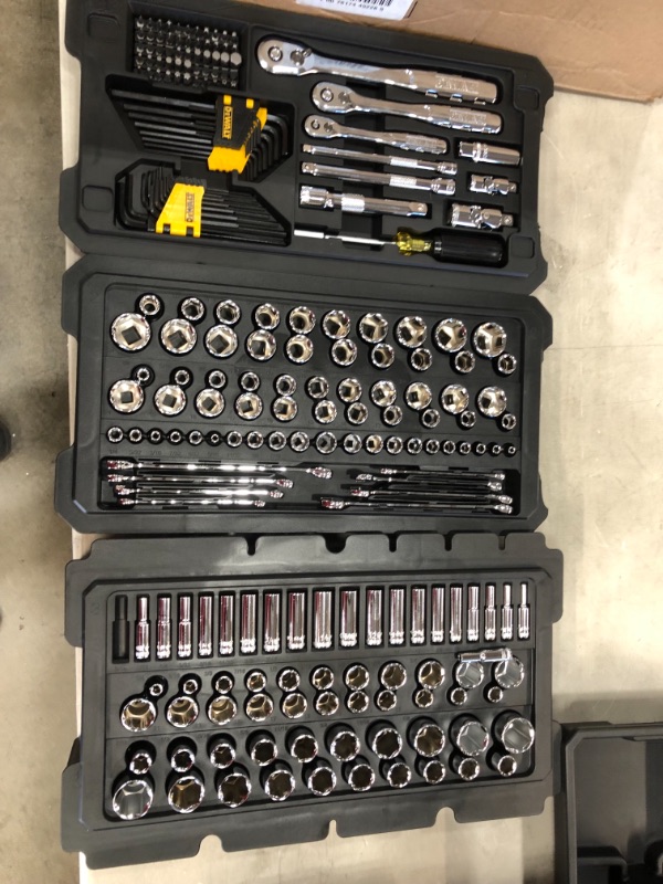 Photo 1 of (PUNCTURED CARRIER SIDE; BROKEN OFF HARDWARE CARRIER ENDS) 
DEWALT Mechanics Tool Set (226-Piece) with TOUGHSYSTEM 22 in. Medium Tool Box