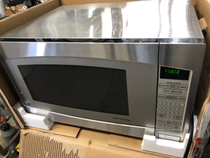 Photo 2 of GE 2.2 cu. ft. Countertop Microwave in Stainless Steel with Defrost and Sensor Controls