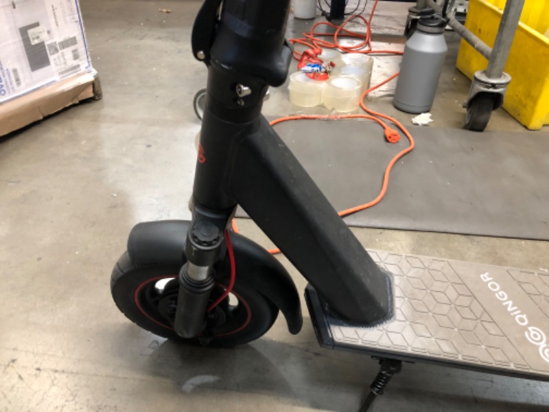 Photo 4 of TESTED TURNS ON BUT NEEDS PHONE APPLICATION TO RUN**
QINGOR Electric Scooter Powerful 350W Motor 10” Solid Tires One-Step Fold for Adults, Upgraded Adult Electric Scooters with Long Range Battery, Lightweight and Foldable for Commute and Travel
