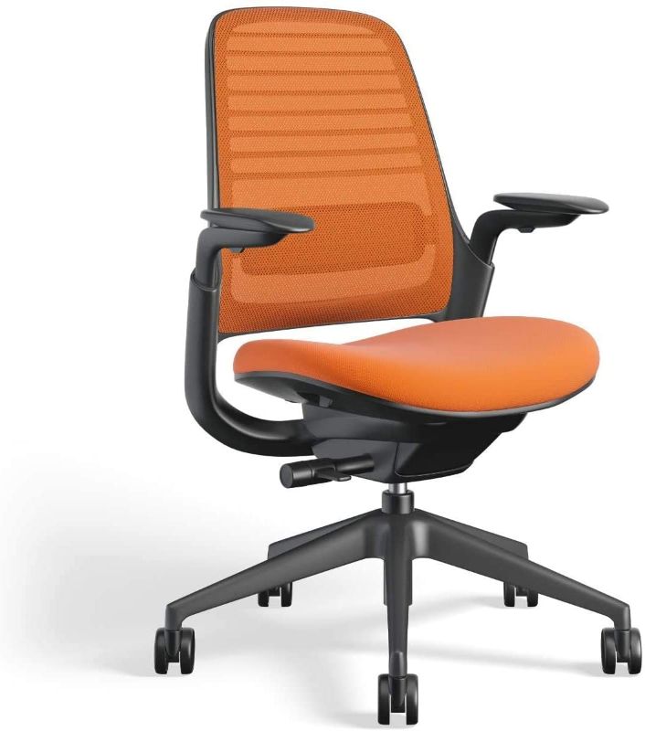 Photo 1 of *USED*
*MISSING hardware and manual* 
Steelcase Series 1 Work Office Chair - Tangerine, Hard Floor Casters