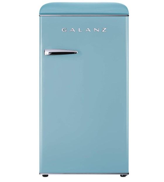Photo 1 of ***PARTS ONLY*** Galanz Retro Compact Refrigerator - Blue, 3.3 Cu Ft
model: GLR33MBER10 