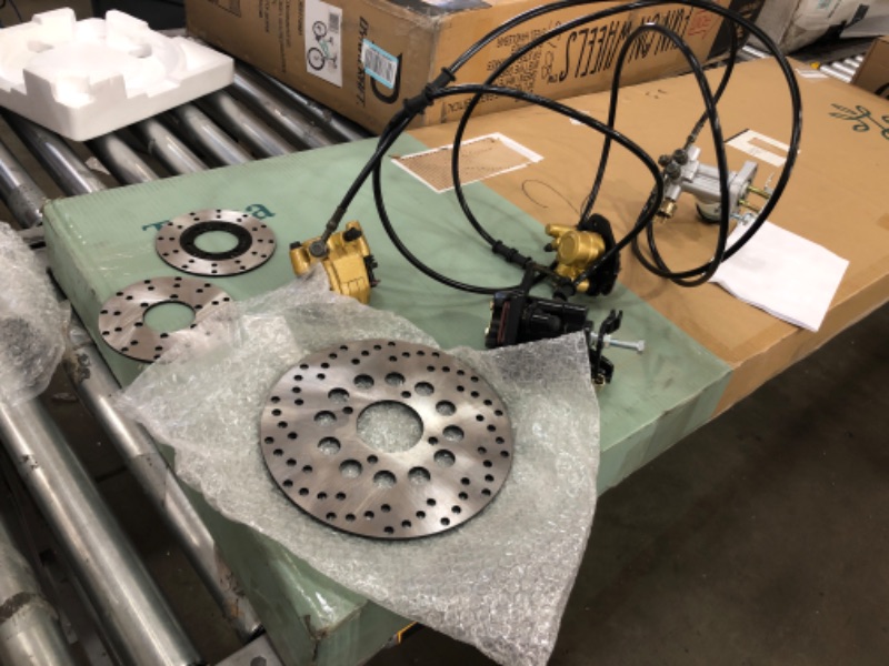 Photo 1 of (MISSING HARDWARE; BENT FASTNERS)
Mophorn GO-KART Brake Master Cylinder Kit for 150cc Go Kart Hydraulic Brake Kit Universal Go Karts Brake Kit Kandi Complete Including Master Cylinder, Hose, Caliper, Pad for 150cc
