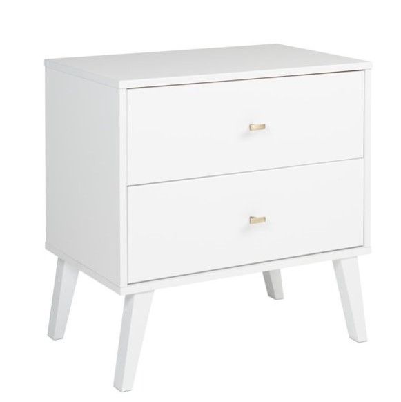 Photo 1 of *INCOMPLETE** Prepac Milo Mid Century Modern 2 - drawer Nightstand, White
