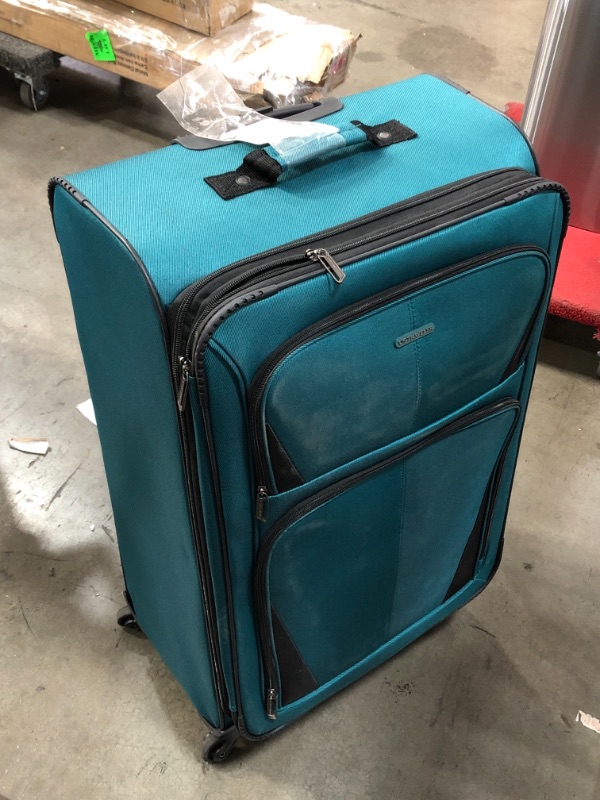 Photo 2 of U.S. Traveler Aviron Bay Expandable Softside Luggage with Spinner Wheels, Teal, 3-Piece Set
