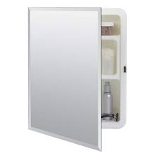 Photo 1 of 16 in. W x 20 in. H X 4 in. D Recessed or Surface Mount Frameless Beveled Bathroom Medicine Cabinet
