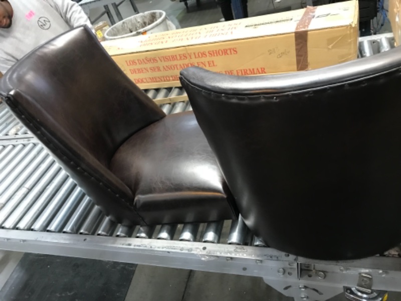 Photo 2 of (Unknown Brand Size ) - leather cushion curved house chair - brown