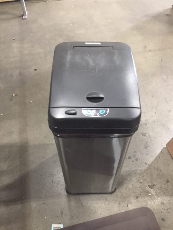 Photo 1 of 13 GALLON STAINLESS STEEL TRASH CAN TOUCHLESS OPENING