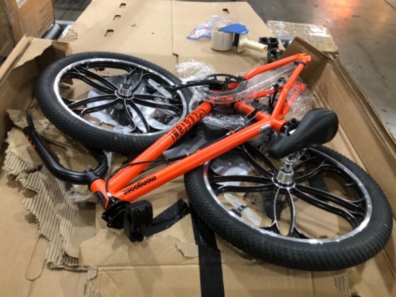 Photo 2 of Mongoose Legion Freestyle Sidewalk BMX Bike for-Kids, Orange
prior opening, comes in a different random box, but it still looks new!!! I don't believe it's been used!!!