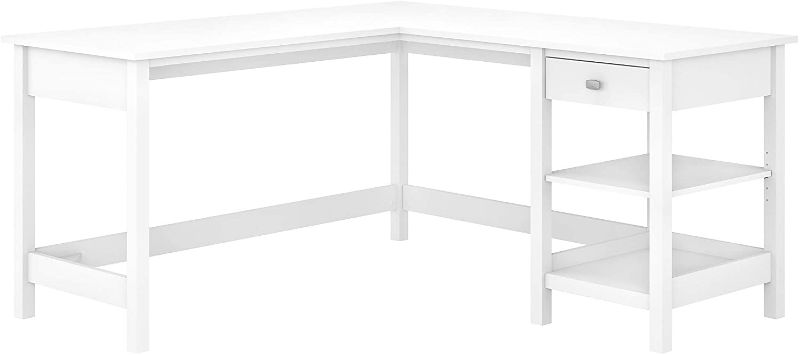 Photo 1 of STock photo for reference - Incomplete (PARTS ONLY) - L-shaped desk - white