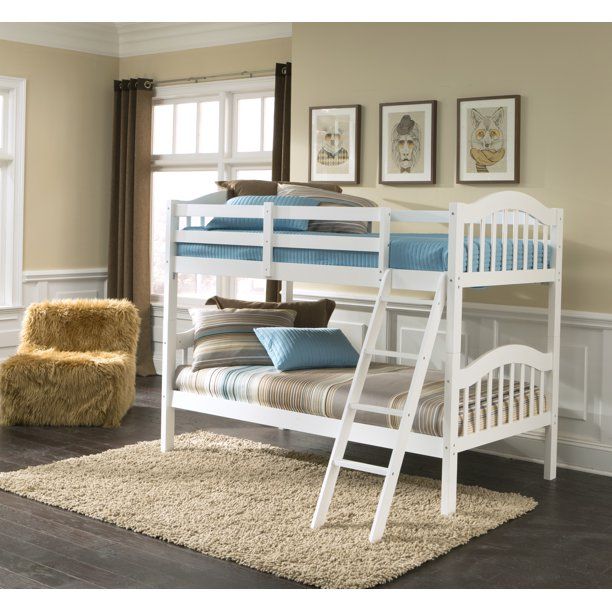 Photo 1 of ***BOX ONE OF TWO ONLY*** Storkcraft Long Horn Twin Over Twin Solid Hardwood Bunk Bed White
