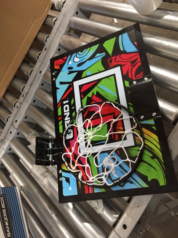 Photo 1 of No Basketball - AND1 Over The Door Mini Hoop: - 18”x12” Easy to Install Portable Basketball Hoop with Steel Rim Indoor Game Set for Children and Adults- Green & Pink
- missing hardware