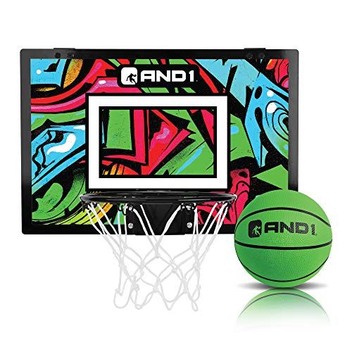 Photo 1 of No Basketball - AND1 Over The Door Mini Hoop: - 18”x12” Easy to Install Portable Basketball Hoop with Steel Rim Indoor Game Set for Children and Adults- Green & Pink
- missing hardware