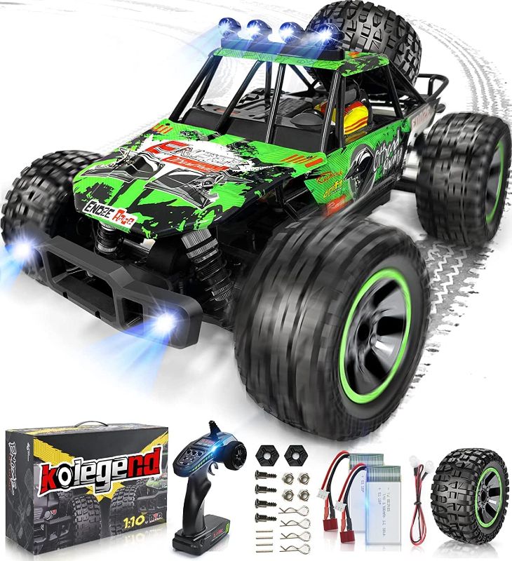 Photo 1 of Kolegend Remote Control Car 1:10 LED RC Cars 48+ KM/H High Speed 46+ min Play 4WD Off Road Monster Truck with 2 Batteries Toy 
