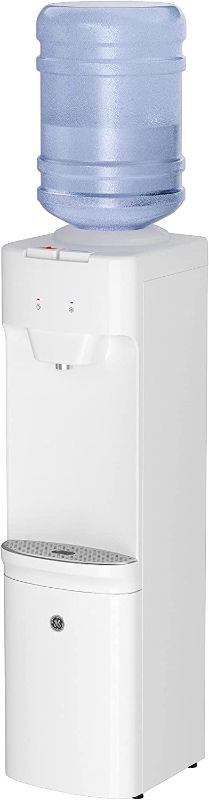 Photo 1 of ***PARTS ONLY*** GE Top-Loading Hot and Cold Water Dispenser | 5 Gallon Water Cooler for Home or Office | 2 Temperature Settings | Taller 13" Dispenser Height | Freestanding with Child Safety Lock | White
