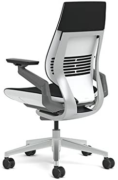 Photo 1 of missing one wheel*
Steelcase Gesture Office Chair - Buzz2 Black Upholstered Wrapped Back Platinum Metallic Frame Medium Seat Light Seagull Seat/Back Dark Merle Arms (Light/Light) Hard Floor Caster Wheels
