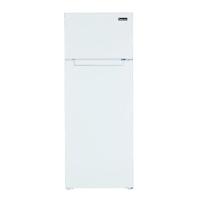 Photo 1 of DENTED**
Magic Chef Mini Fridge in White 7.4 cu. ft. 2-Door Flat-Back Interior Light
