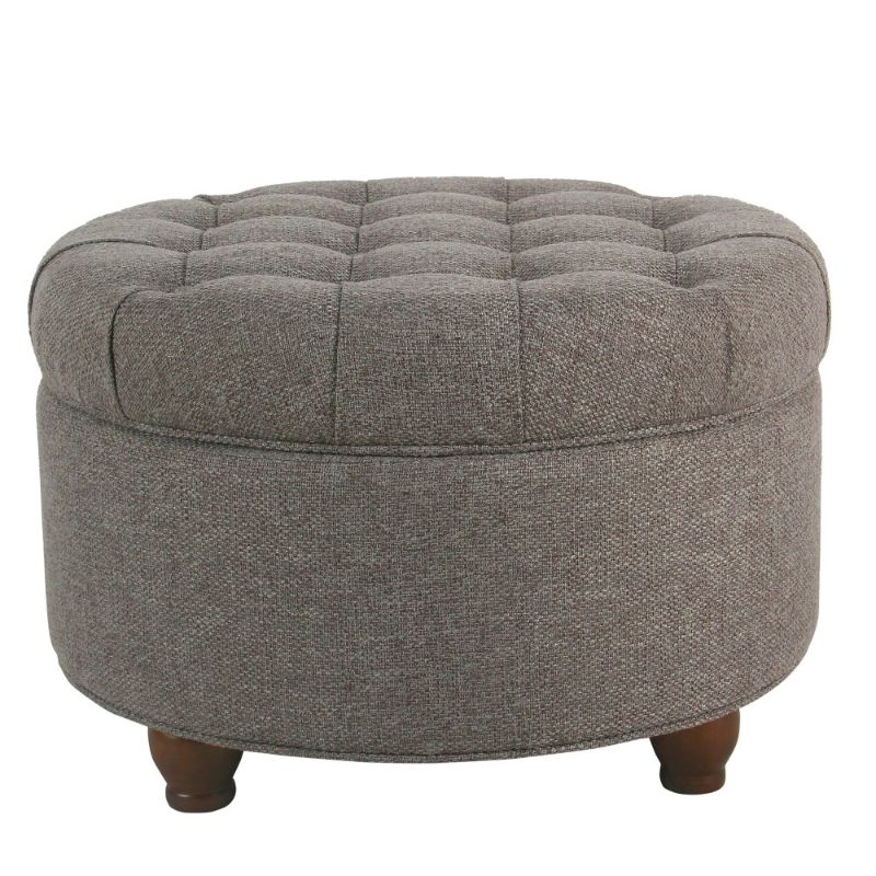 Photo 1 of ***MISSING LEG***Large Tufted Round Storage Ottoman - HomePop