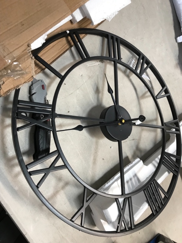 Photo 2 of  Circular Metal Wall Clock black