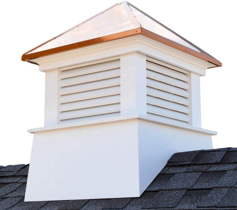 Photo 1 of **ROOF ONLY**Good Directions 2126MV Manchester Louvered Cupola with Hip Style Copper Roof and Smooth Vinyl Base, 26-Inch Square 16" High
