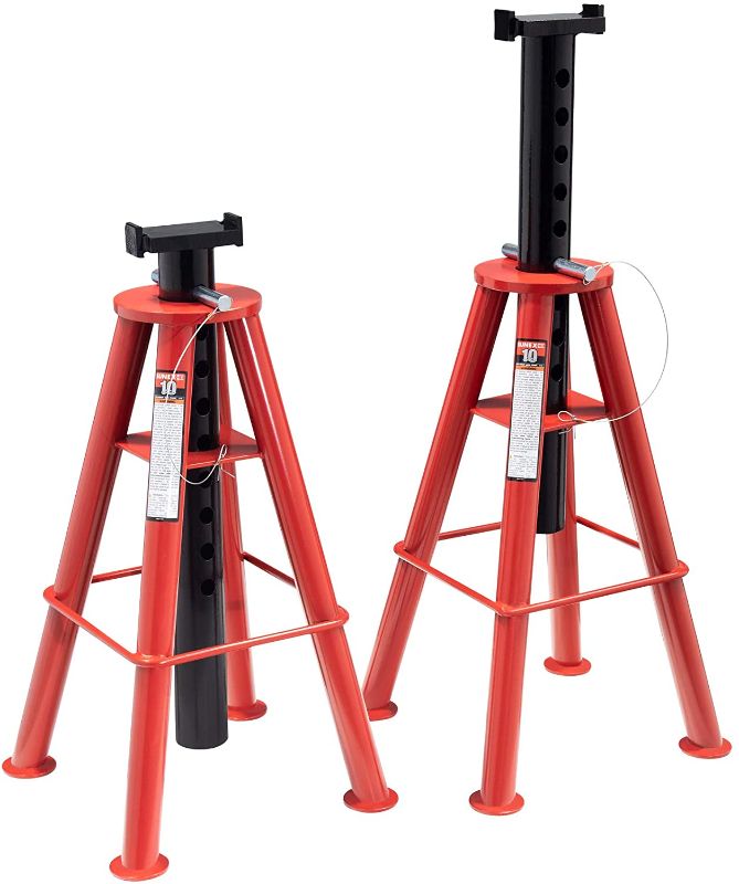 Photo 1 of **leg bases only** support tubes missing**
Sunex 1410 10-Ton, High Height, Pin Type, Jack Stands, Pair
