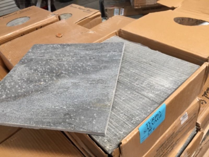 Photo 2 of 25 cases - Ostrich Grey 12 in. x 12 in. Honed Quartzite Floor and Wall Tile (10 sq. ft. / case) 250 Sq. Ft
- Couple tiles cracked from shipping 