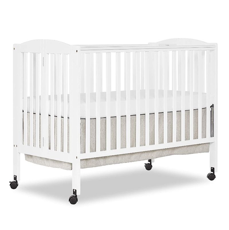 Photo 1 of Dream On Me, Full Size 2-in-1 Folding Stationary Side Crib, White 54x31x46 Inch 