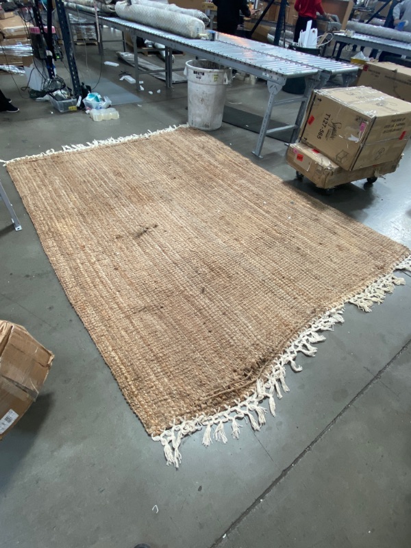 Photo 4 of ***DAMAGE LOOK AT COMMENTS*** nuLOOM Raleigh Hand Woven Wool Area Rug natural 10' x 7' 