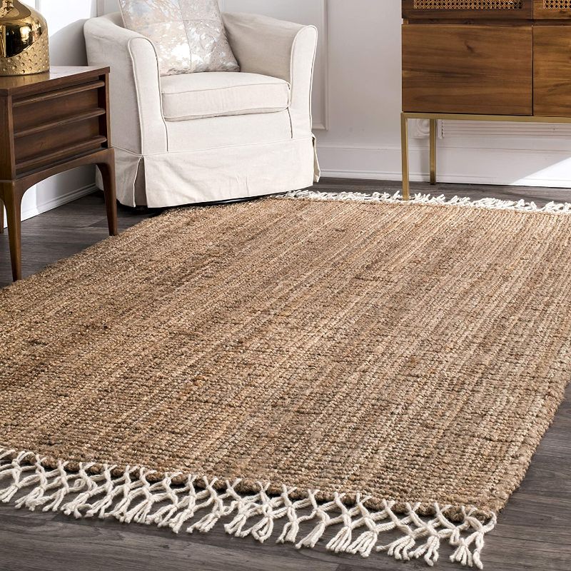Photo 1 of ***DAMAGE LOOK AT COMMENTS*** nuLOOM Raleigh Hand Woven Wool Area Rug natural 10' x 7' 