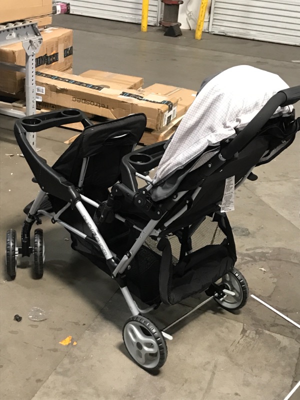 Photo 3 of Graco DuoGlider Double Stroller | Lightweight Double Stroller with Tandem Seating, Glacier
