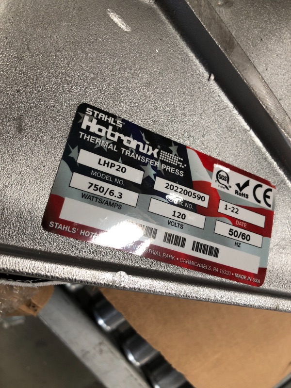 Photo 1 of Stahls Hotronix Power Platen
